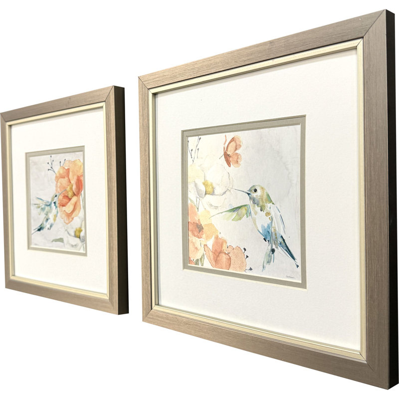 Floral Hummingbird Framed Art
