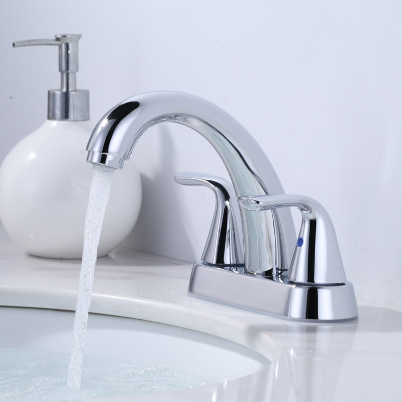 Chrome 4 in. Centerset Double Handle High Arc Bathroom Faucet