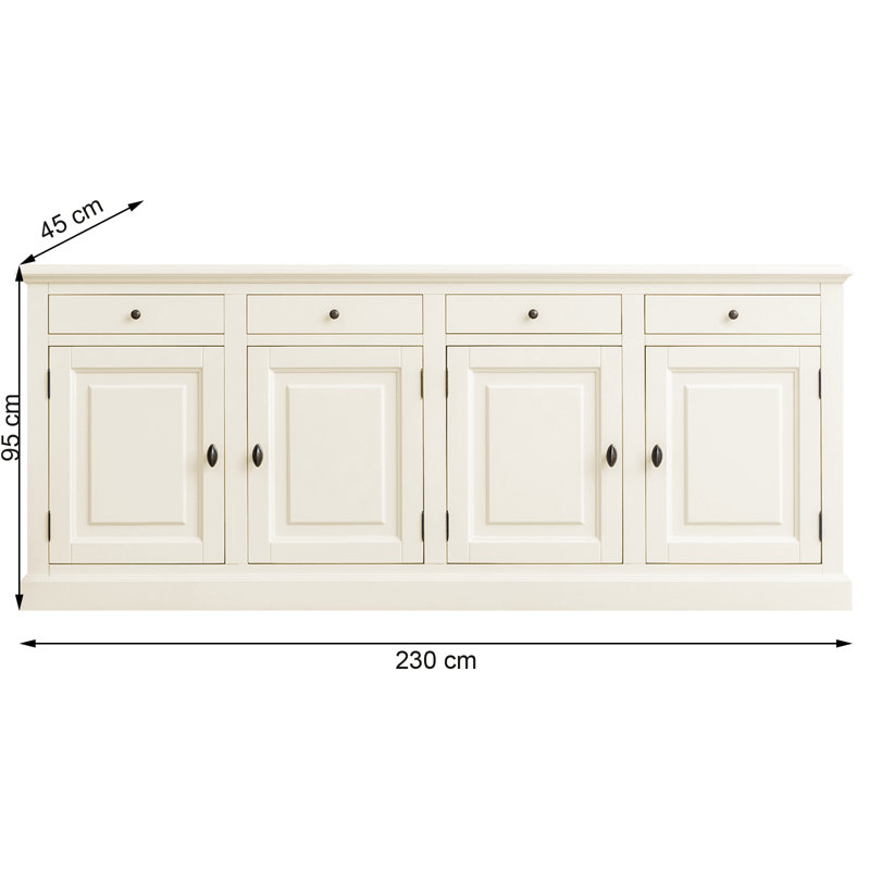 Chapne 230cm Sideboard, Cream