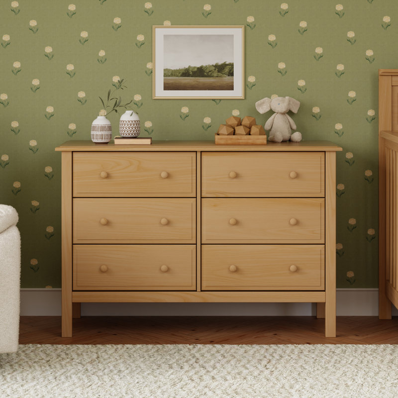 Commode double 6 tiroirs Jayden, Miel