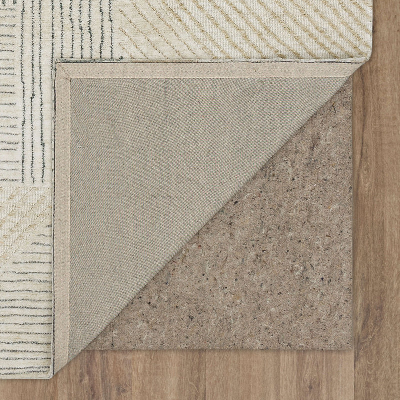 Tan Geometric Flat Woven Synthetic 8' x 10' Area Rug