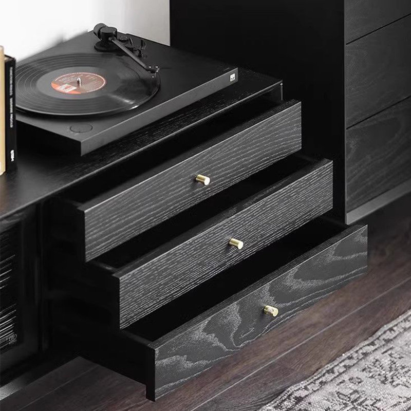 Meuble télé noir clair et luxueux, 78.74"