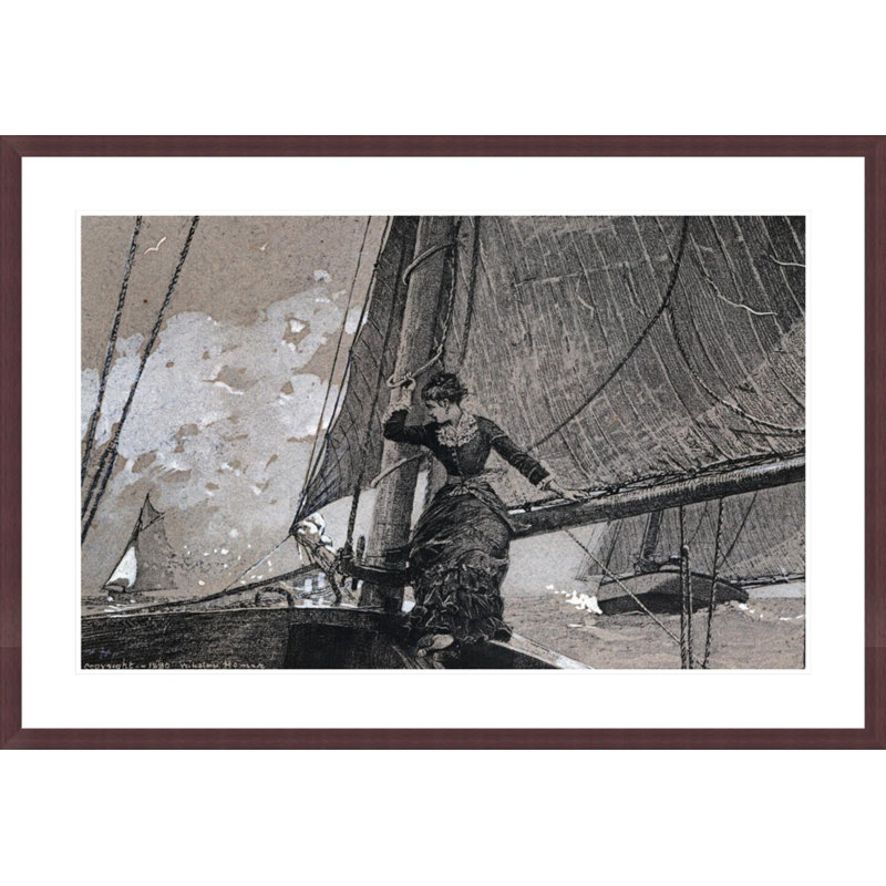 «Yachting Girl» par Winslow Homer - impression giclée encadrée, H 28,79 po x l 41,5 po
