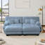 Canapé-lit Cloud Couch pour le salon, canapé 2 places en chenille avec 2 coussins lombaires et 2 coussins décoratifs, canapé rembourré à accoudoirs larges avec 2 repose-pieds, bleu chenille-1428046129
