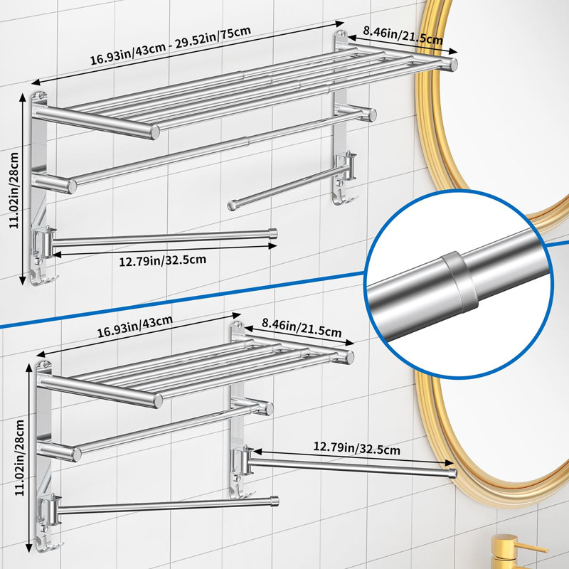 180° Rotating Extendable Towel Holder