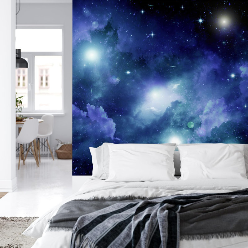 Planet In Outer Space Galaxy Peel & Stick Border, 48" L x 48" W