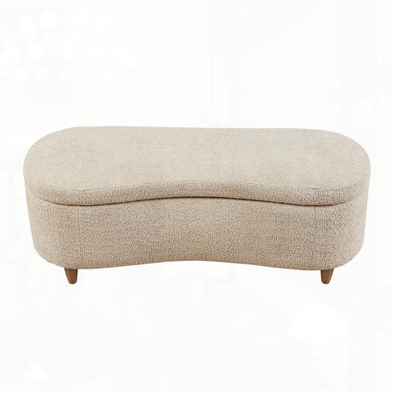 Boucle Flip Top Storage Bench, Taupe