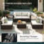 5-Piece Wicker Patio Conversation Sets with Coffee Table, White-616635049