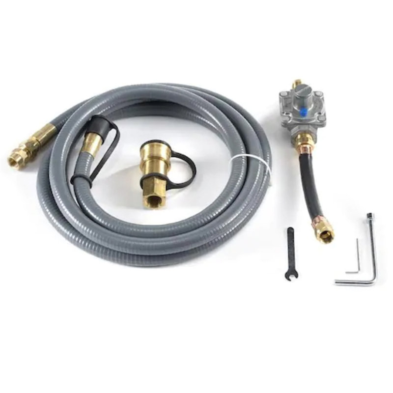 Ensemble de conversion au gaz naturel Spire pour grils - Propane au gaz naturel avec tuyau et régulateur de 10 pi, compatible avec les modèles Spire 740-0781P, 740-0788P et 720-1143B, gris, - 710-0003A