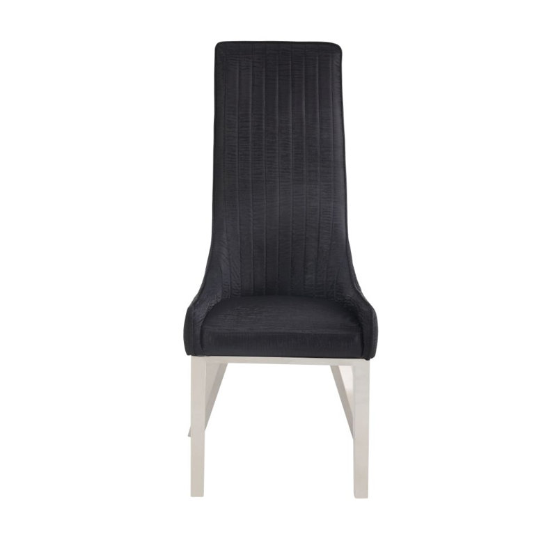 Chaise d'appoint rembourrée Wicher, Noir