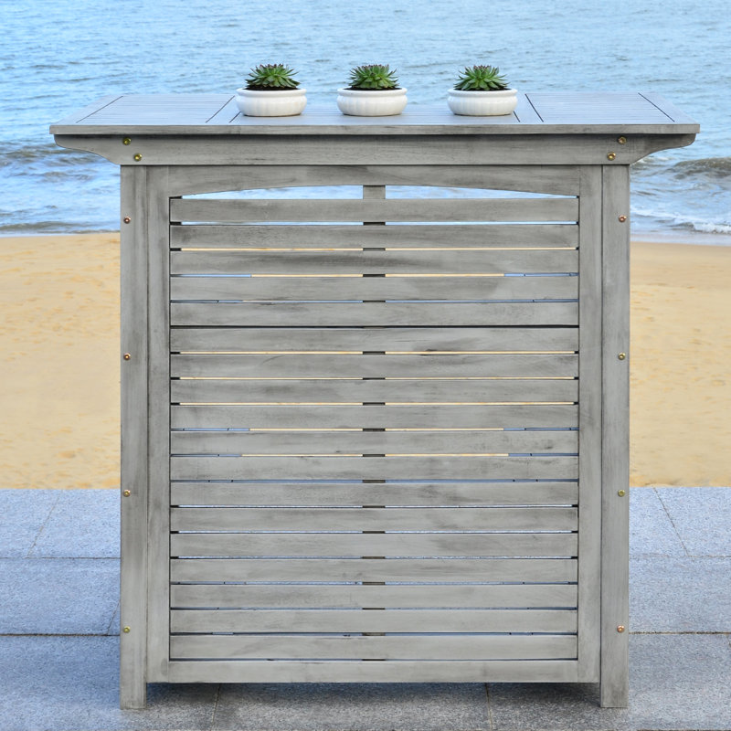 Yoan Outdoor Home Bar, Grey Wash