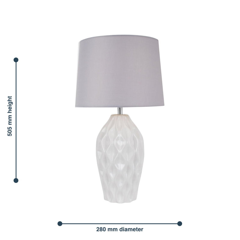 Armiead Ceramic Table Lamp, Grey