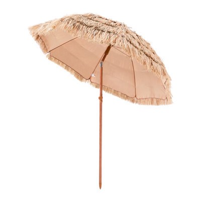 Parasol de toit en chaume de 6,5 pi avec inclinaison Tiki