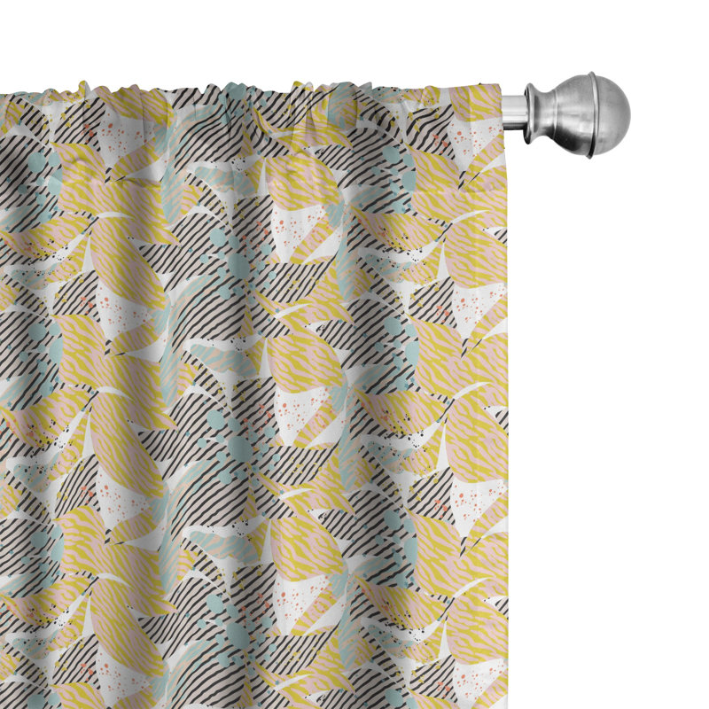 Floral Semi-Sheer Rod Pocket Curtain Panels, 28" x 95"
