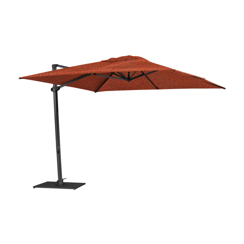 Pavone 10' x 13.1' Rectangular Cantilever Umbrella (Grip Handle), Double Stack Plate - Large, Black, Sazon
