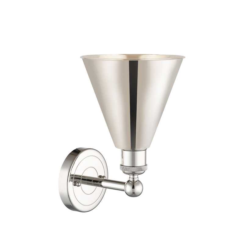 Applique murale 1 lumière 8 "Ballston Cone, Nickel poli