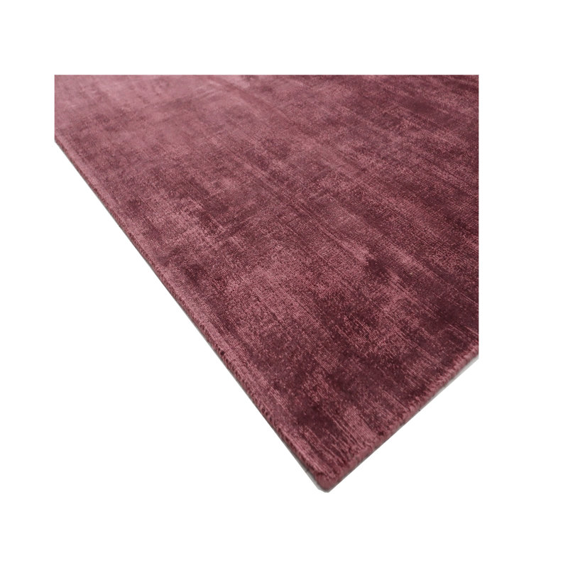Hand-Loomed Lux Silk Dark Mauve Area Rug, Rectangle 9' x 12'