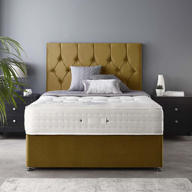 Boutique Divan Bed Base, 2 Drawers, Super King (6'), Ochre