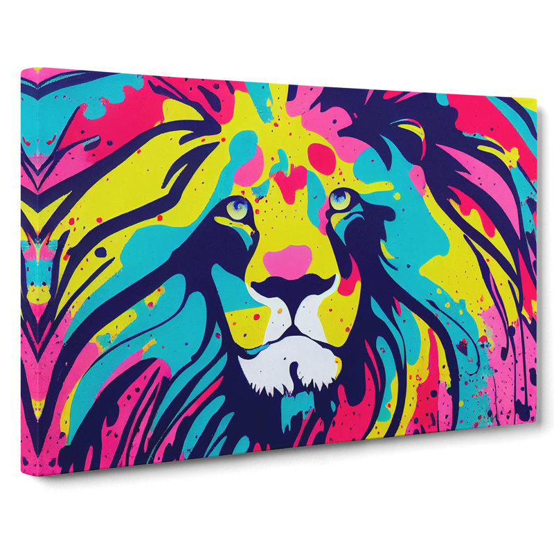 Splashed Lion Vol.4 Abstract - Wrapped Canvas, 40cm H x 60cm W x 3cm D