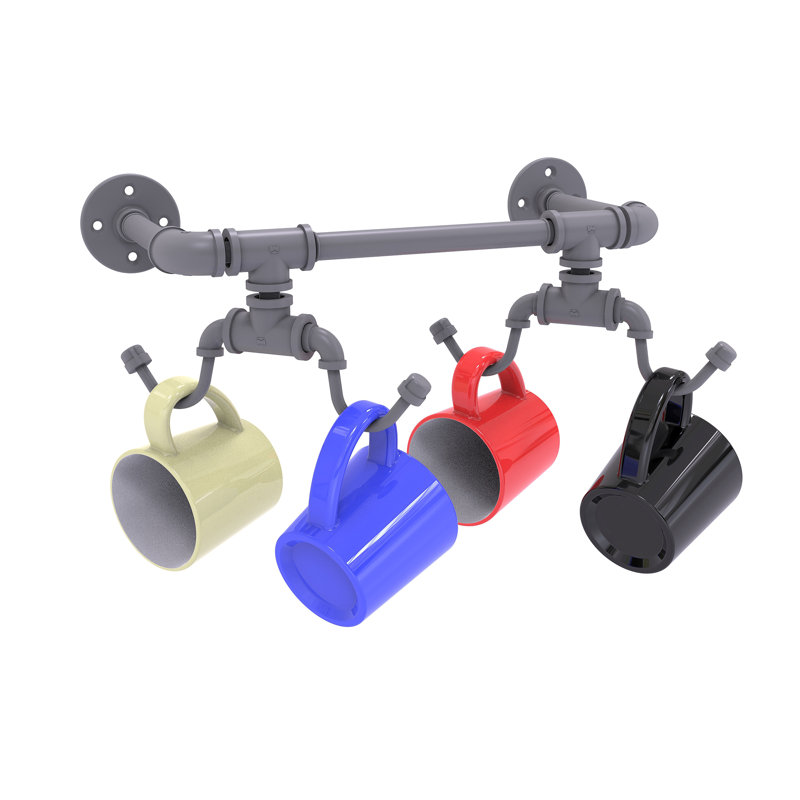 Ethelyn Organizer Hooks, Matte Gray