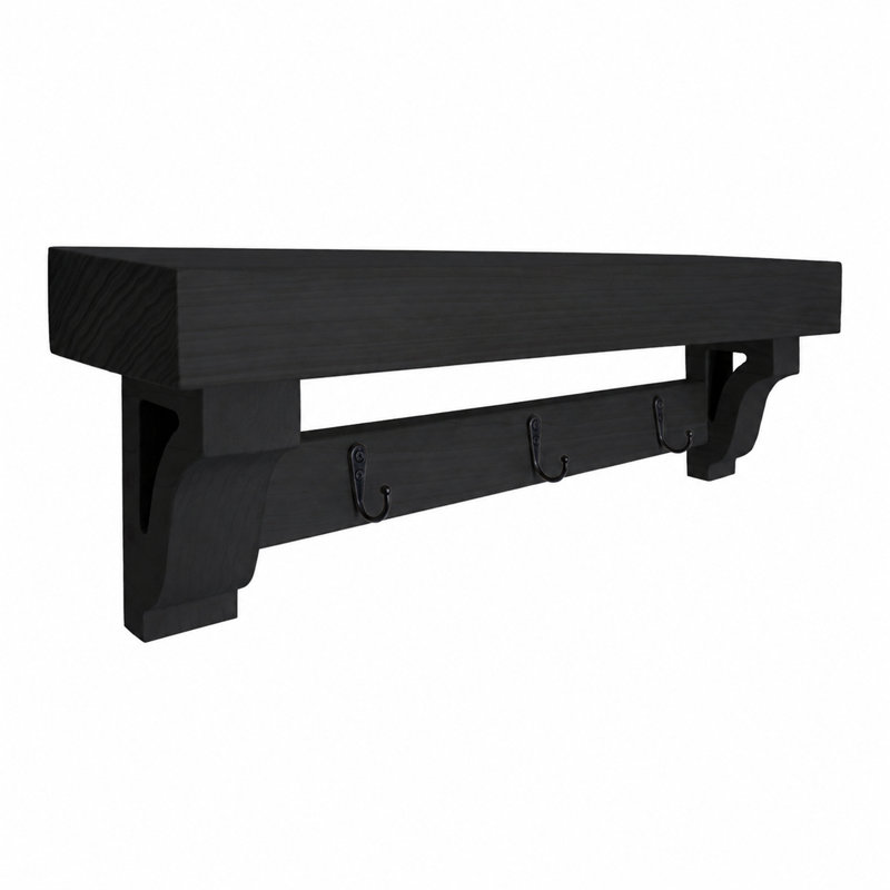 Portemanteaux mural Rayne, Black, 48/4/7
