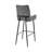 Bronis?aw Modern Black Matte Metal Counter Height Bar Stool with Charcoal Fabric Seat-671999067