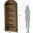Chic Bookshelf,Wooden Display Shelving Unit,Arched Bookcase