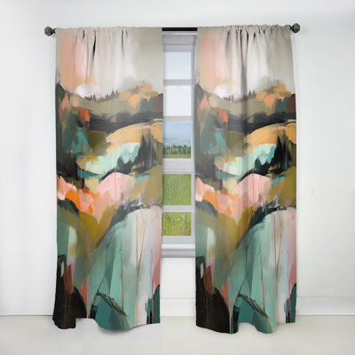 Jana - Painting Curtain - Room Darkening Abstract Curtain - 1 Panels