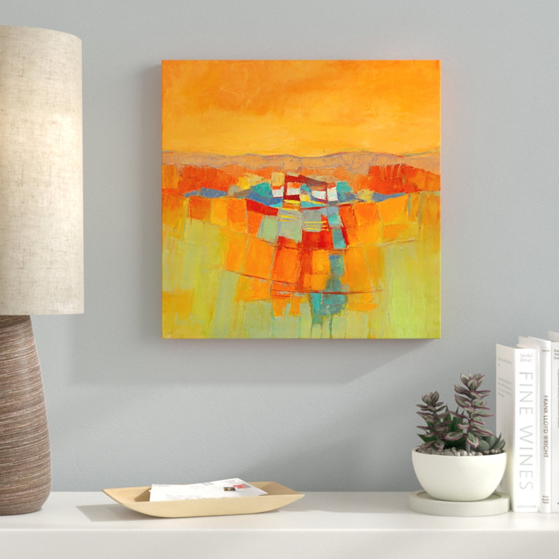 " Le Hameau " by Régine Pivier-Attolini, 12" H x 12" W x 1.5" D
