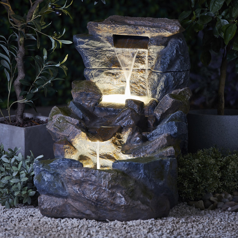 Tonebridge Outdoor Weather Resistant Cascade Fountain with Lights