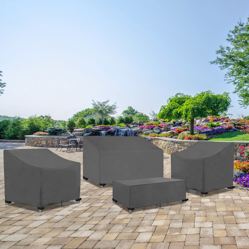 Waterproof Patio Conversation Set Cover, Gray, 31" H x 55" W x 30" D