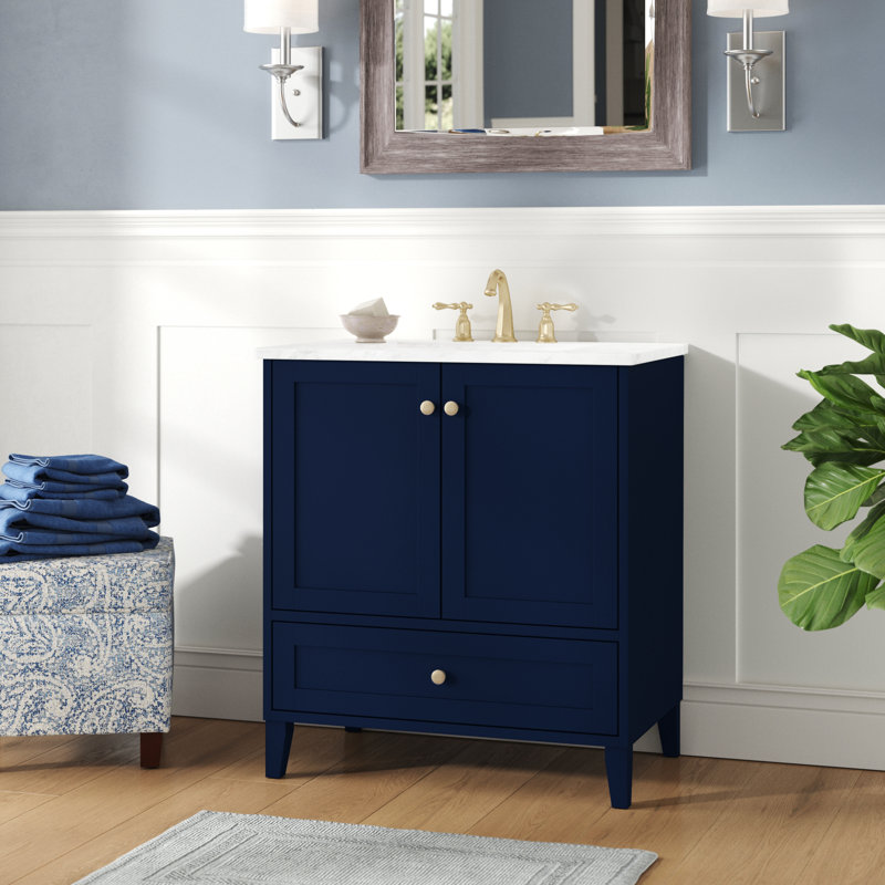 Ensemble de meuble-lavabo simple 30 po Selma, Bleu