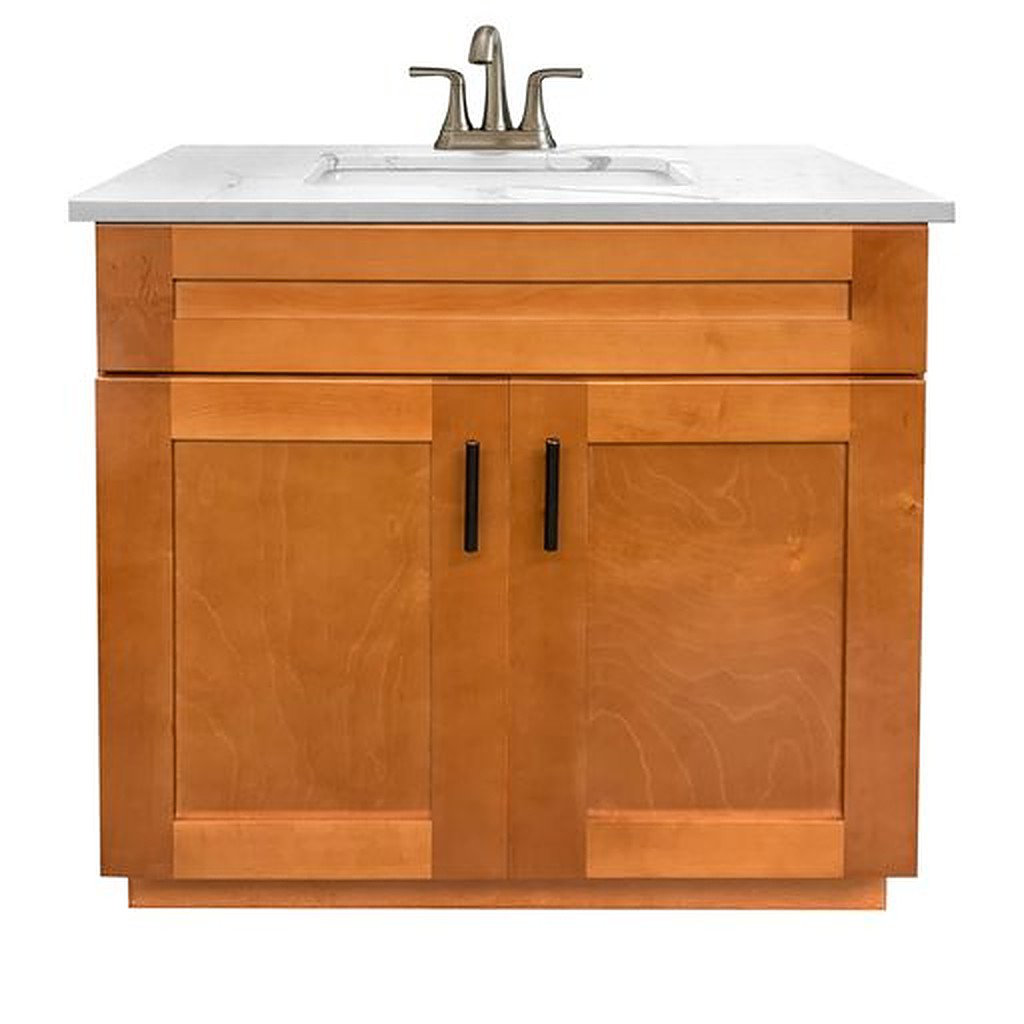 Vanity Counter Base Vanity Atelier 30'' Single Bathroom Vanity Base Cabinet in Maple Shaker ...
