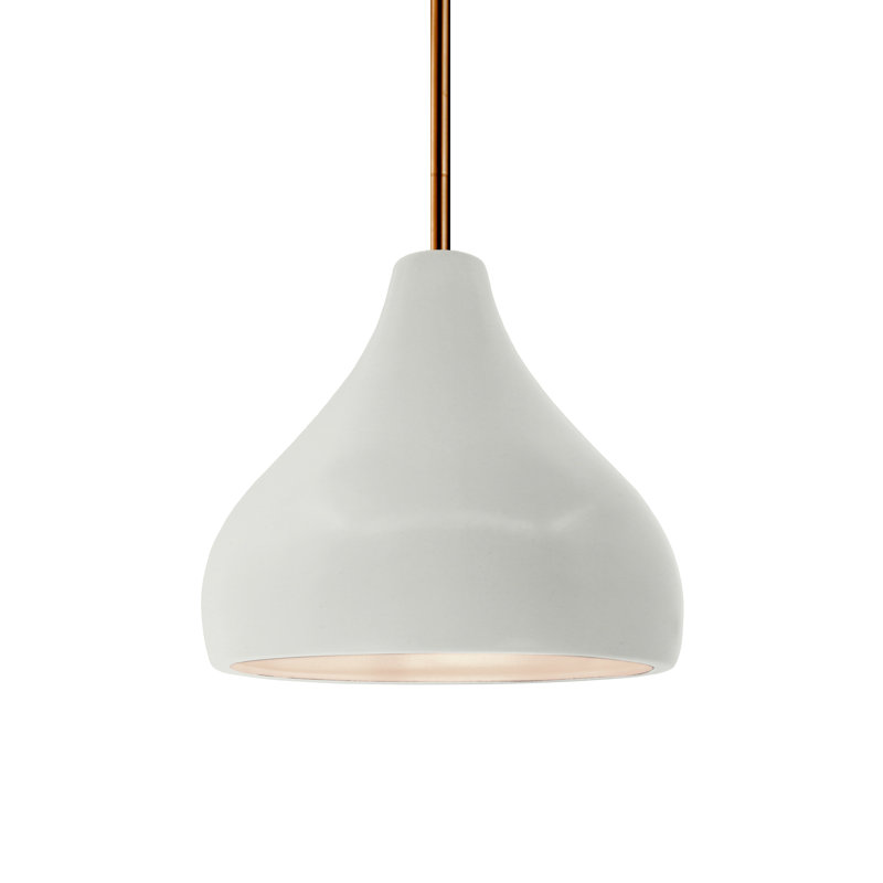 Luminaire suspendu à 1 lumière Meydan, H 7,25 po x l 8 po x P 8 po, Blanc mat, Nickel brossé