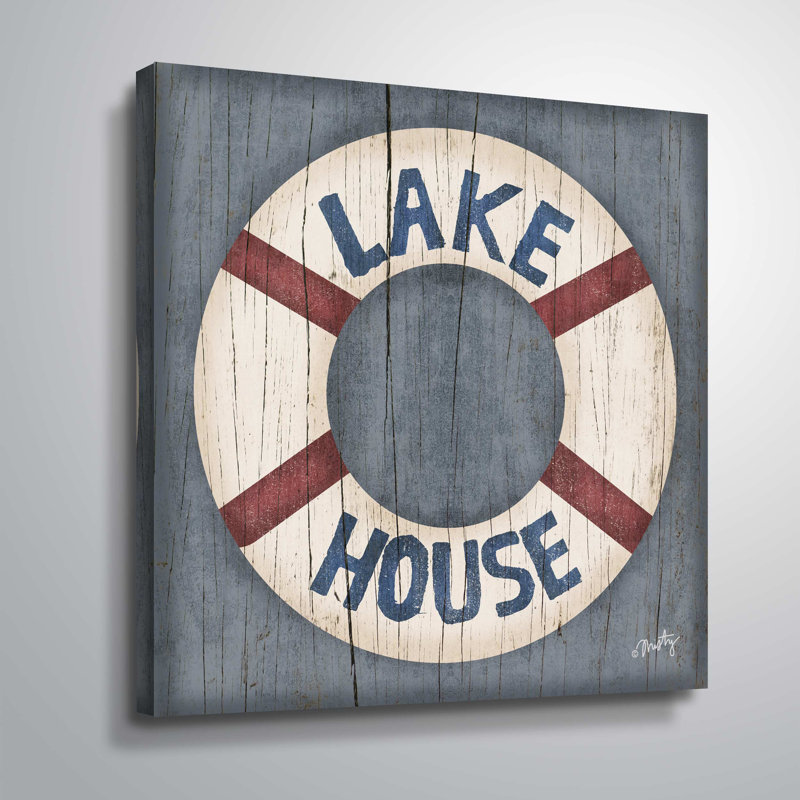 Lake House - reproduction d'art textuel, H 14 po x l 14 po x P 2 po, Toile tendue