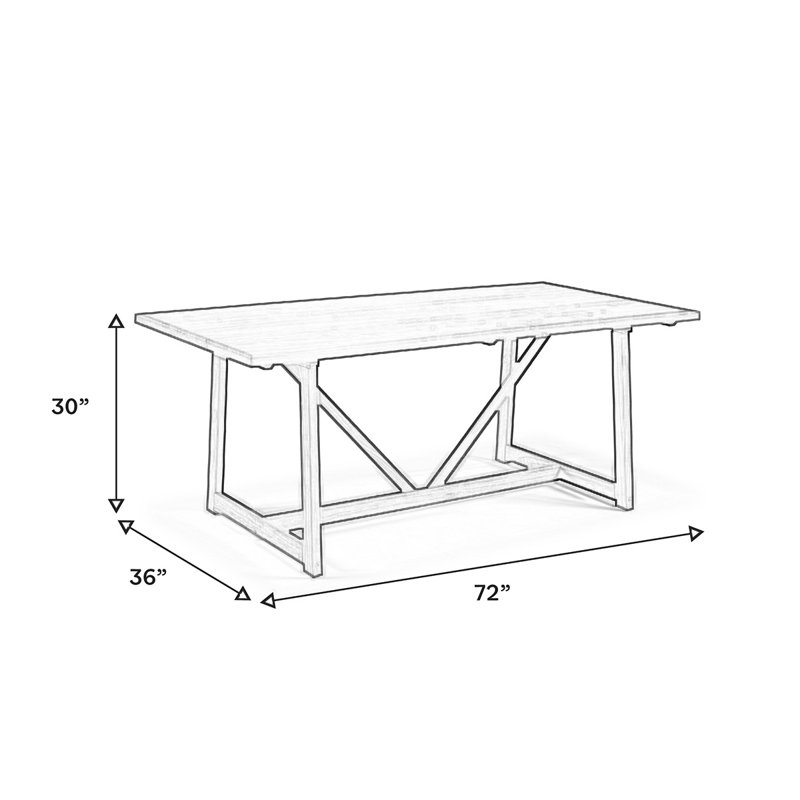 Gray Rectangular Solid Wood Dining table
