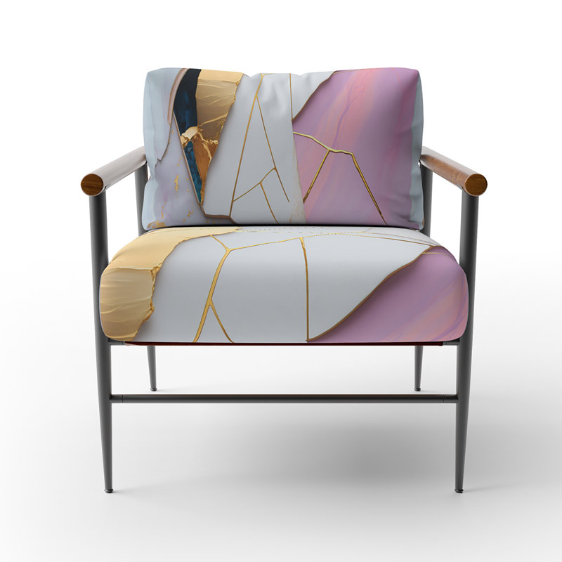 Cuscute - Fauteuil rembourré en marbre, Noir, noir, noir, noir
