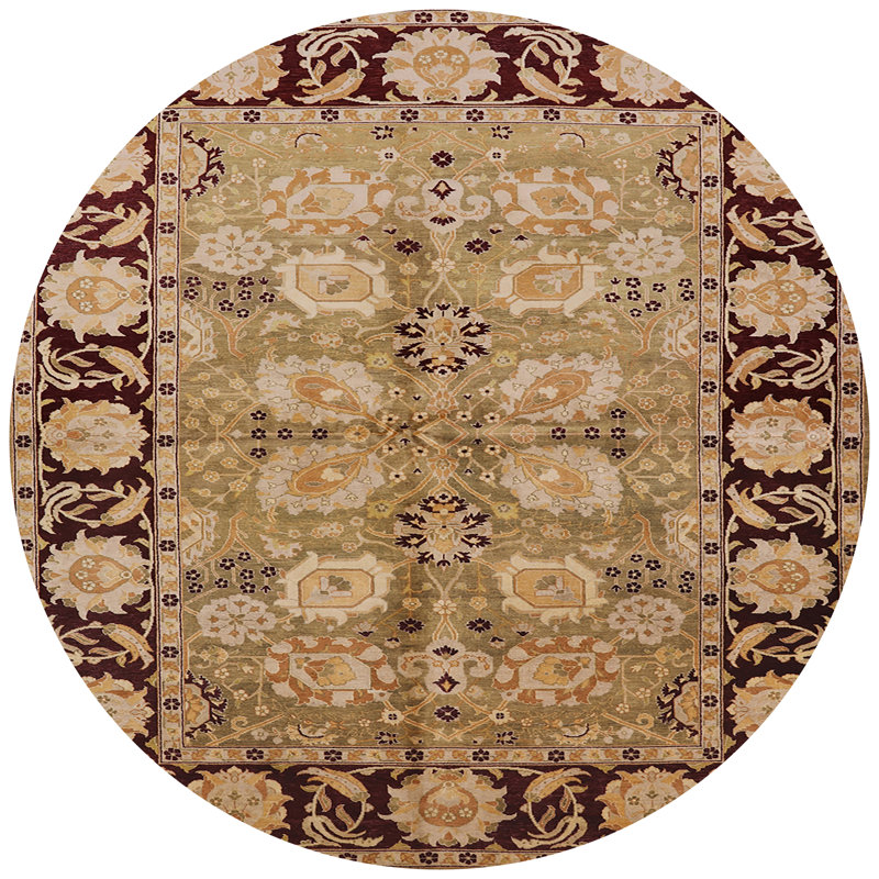 Tapis oriental rouge / brun clair Fundy, Rond 4 pi