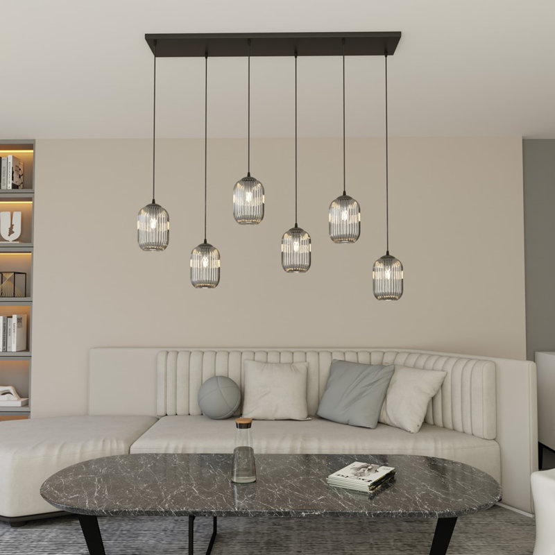 Atmanand 6 - Light Matte Black Pendant, Matte Black/Graphite