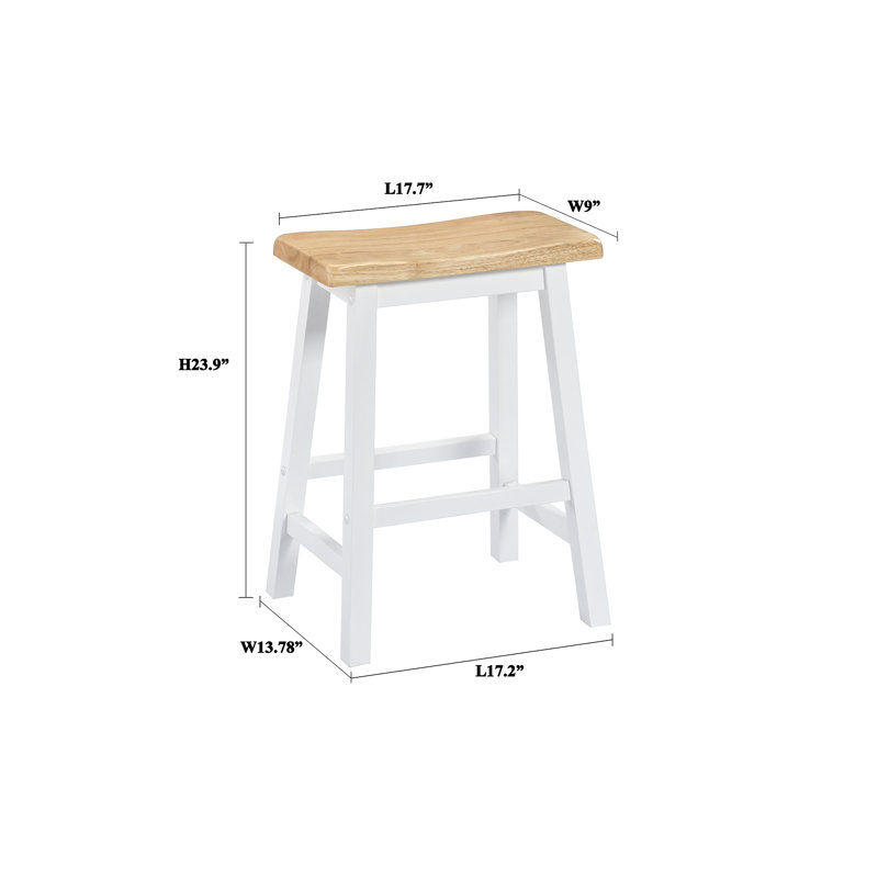 Tabouret de bar 24 po Pereira, Naturel / Blanc