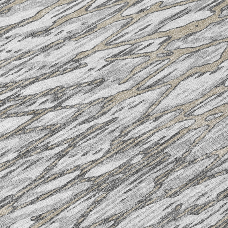 Machine Washable Indoor/Outdoor Chantille ACN2771 Modern Rug, Gray, 5' x 7'6"