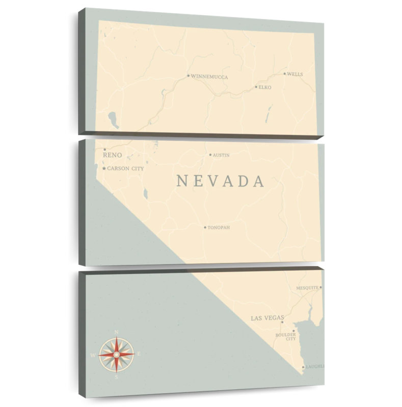 Aliaz Nevada Map, 38" H x 24" W