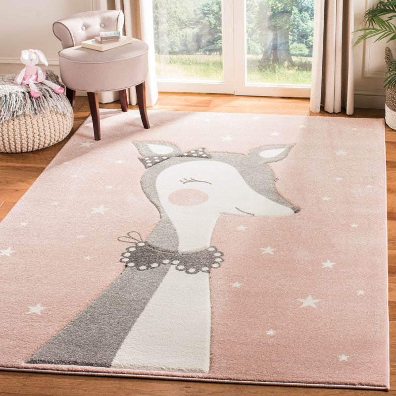 Tapis rose pour enfant Gabor, Rectangle 5 pi 3 po x 7 pi 6 po