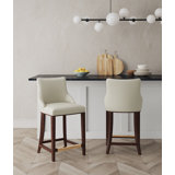 Shubert Upholstered Counter Stool with Solid Wood Frame