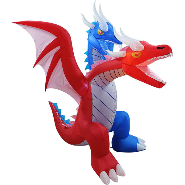 The Holiday Aisle® Massive Double Headed Dragon Inflatable | Wayfair