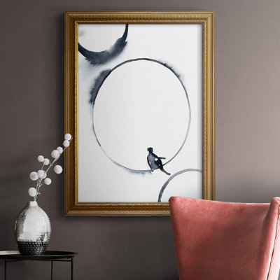 «Woman In The Moon I», toile encadrée de qualité supérieure, prête à être accrochée