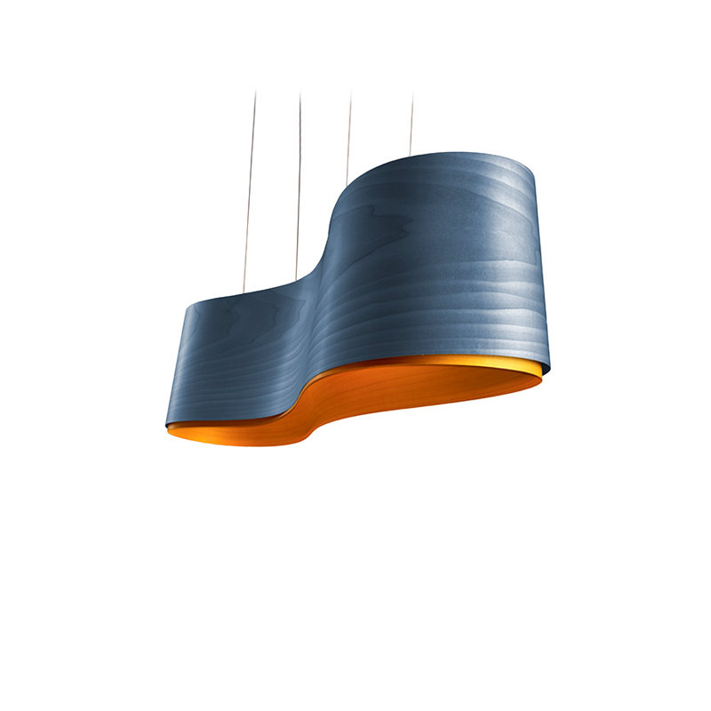 New Wave Pendant, E26, Red/Yellow