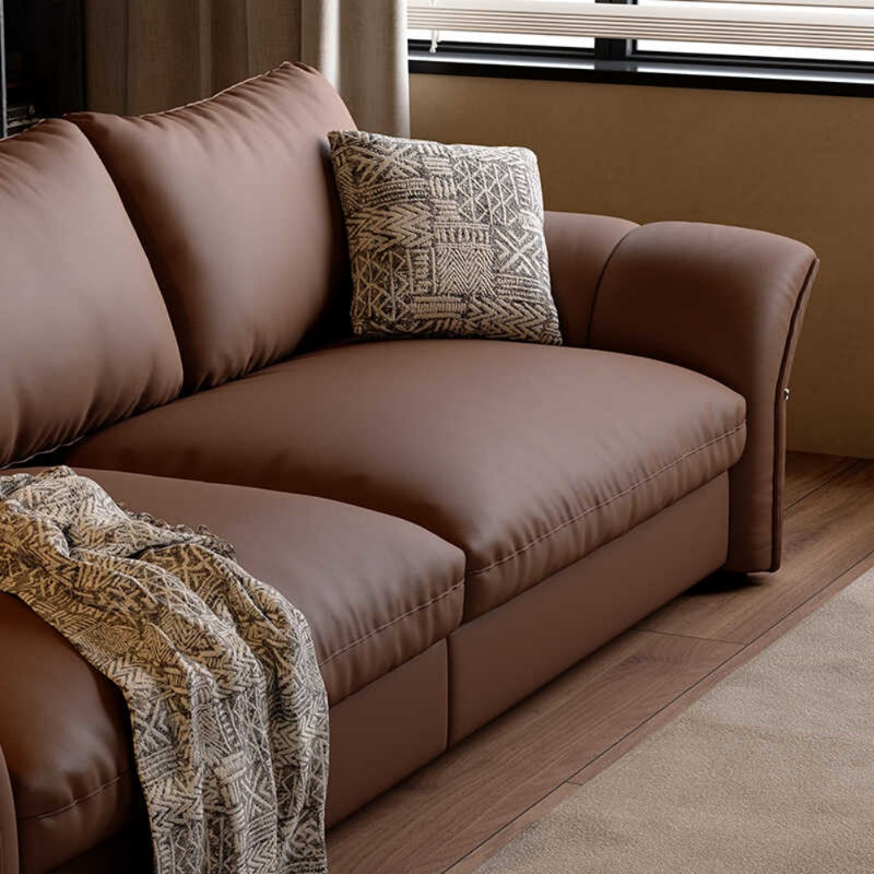 Canapé brun rétro, H 34,65 po x l 98,43 po x P 41,73 po