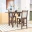 Ensemble de salle à manger 3 pièces à hauteur de comptoir Llayton, table en bois avec 2 chaises rembourrées-958598261