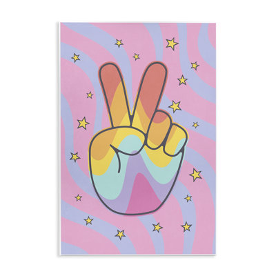 Art mural Groovy Peace with Patterns par Nataly White